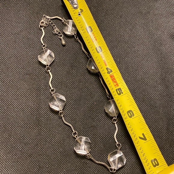 Translucent acrylic beads & silver bands necklace with matching earrings - Picture 5 of 9